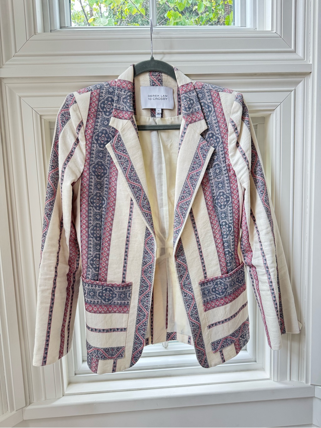 Crosby Derek Lam 10 Striped Pattern Blazer
